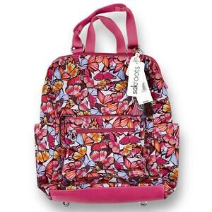 The Sak Loyola Eco Twill Backpack Mulberry Butterfly Bloom Print 10.75 X 15